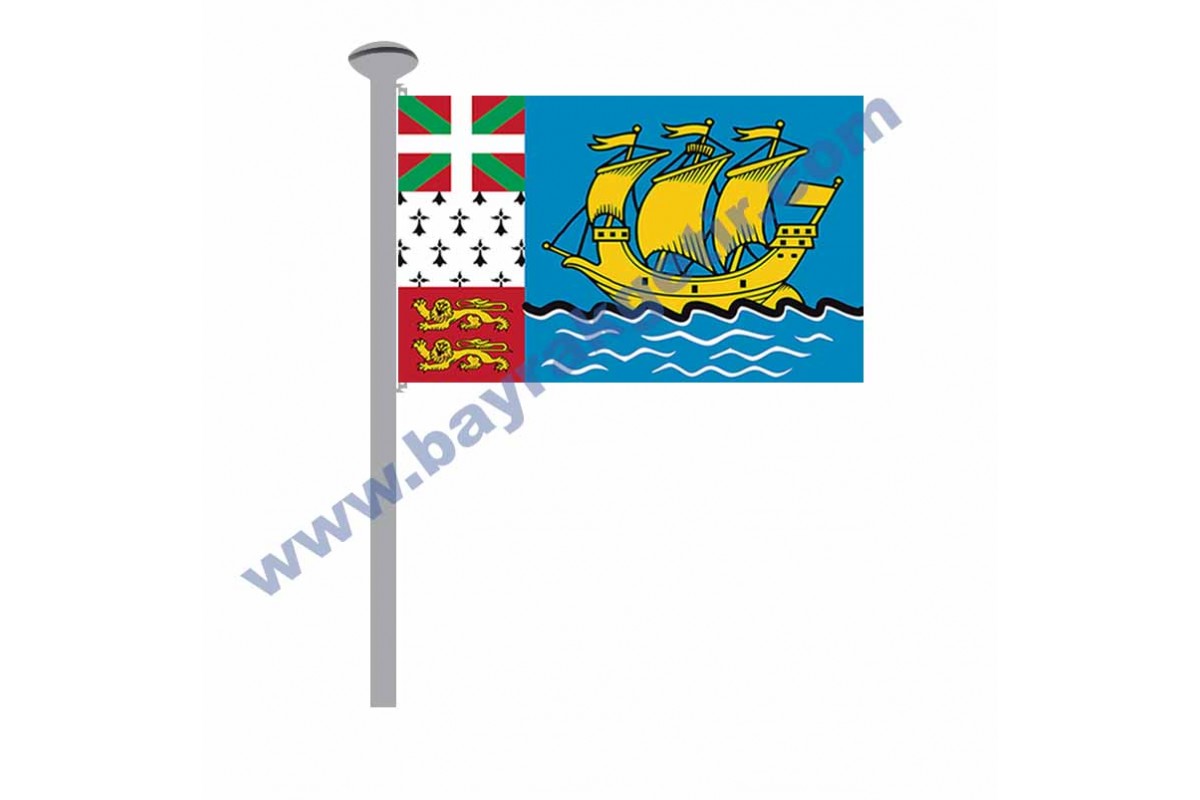 Saint Pierre ve Miquelon GÖNDER BAYRAK 50x75 ( EBAT SEÇİNİZ )